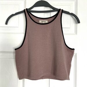 Madewell Pale Thistle Track Crop Top - Size Small